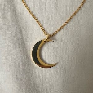 Gold Plated Crescent Moon Necklace